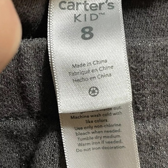 Carters kids girls pants/ leggings with lurex size 8 grey - Picture 3 of 4